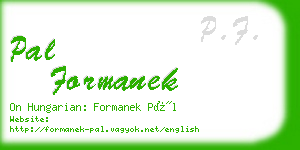 pal formanek business card